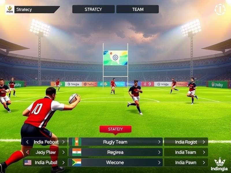 India Rugby Supremacy gameplay screenshot showing intense rugby action