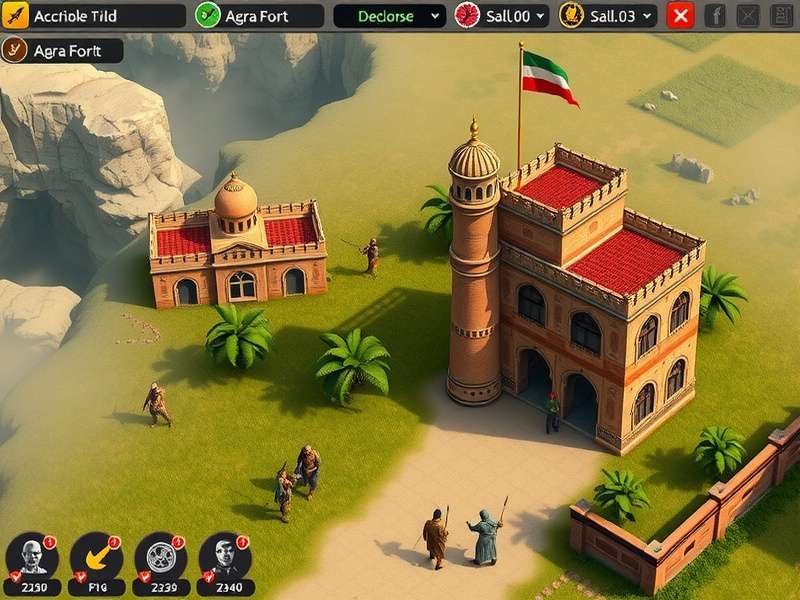 Agra Fortress Keepers gameplay screenshot showing fortress defense mechanics