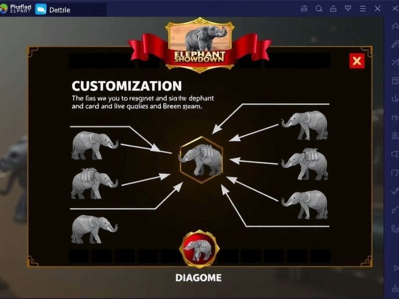 Royal Elephant Showdown customization options screen