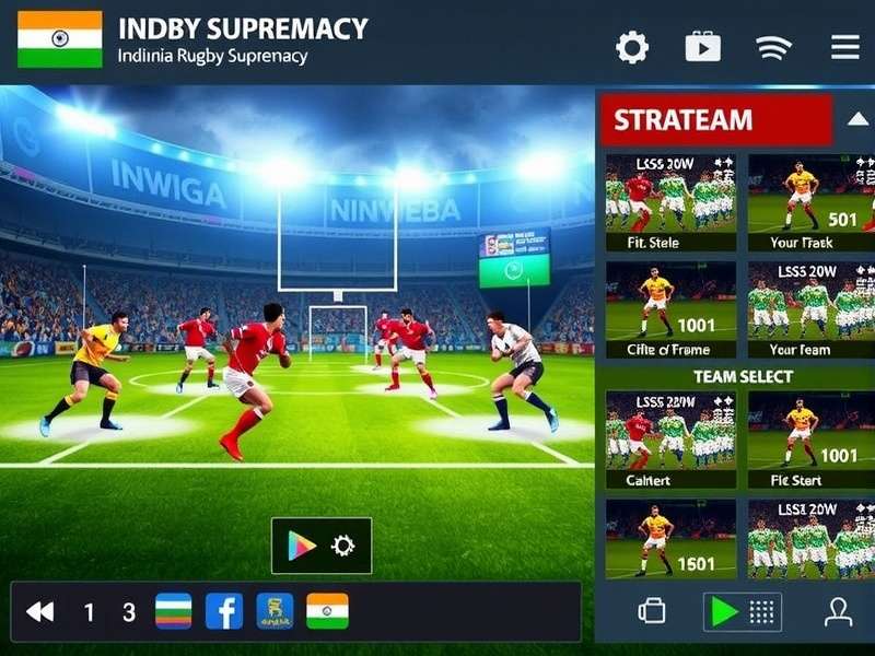 India Rugby Supremacy strategy screen showing team formations