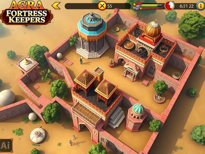 Agra Fortress Keepers combat interface showing unit deployment