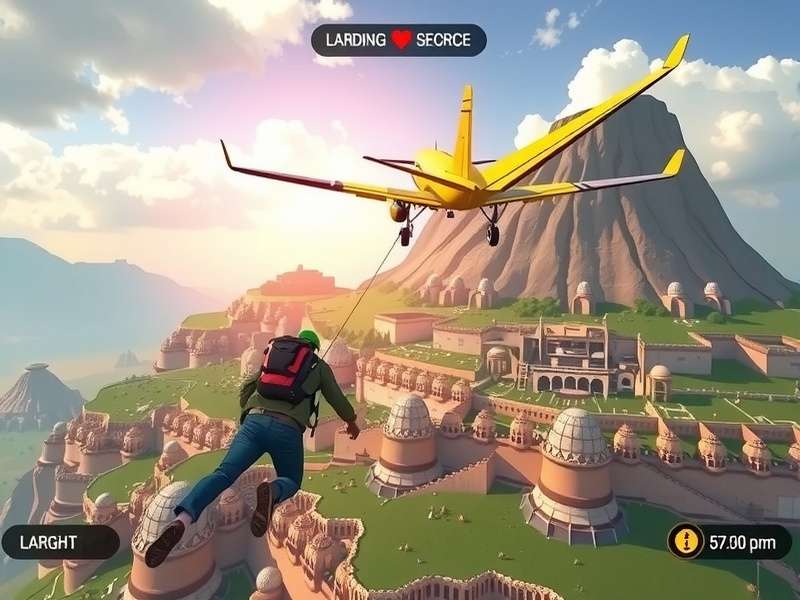 Coimbatore Sky Diver landing sequence over Indian landscape