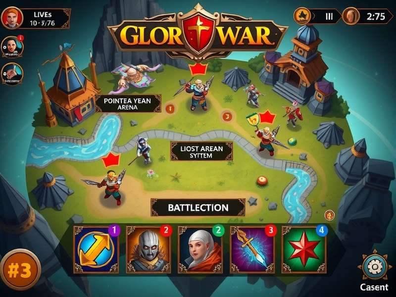 Majestic Glory War gameplay screenshot showing battle arena