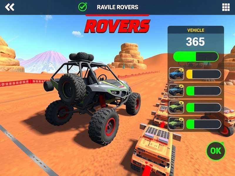 Racing Rovers vehicle customization screen