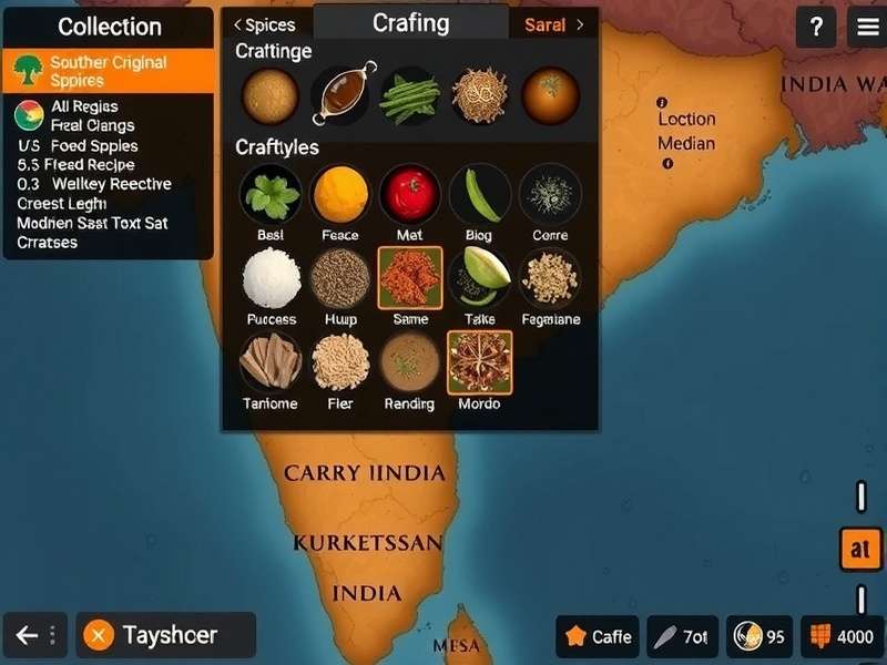 Curry Crusade recipe crafting interface