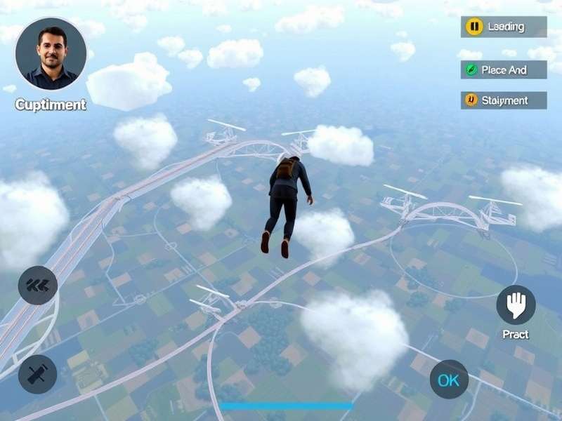 Coimbatore Sky Diver gameplay showing character jumping from plane