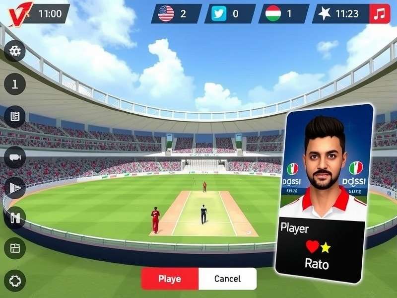 Desi VR Cricket Legends customization options showing player avatar