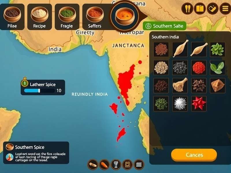 Curry Crusade Southern India region map
