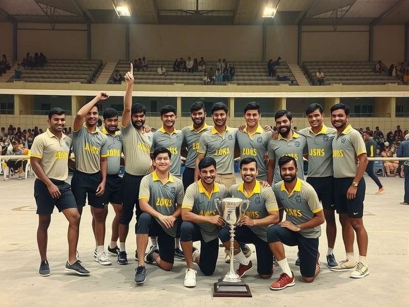 Gujarat Volley Dominators team in action during a championship match