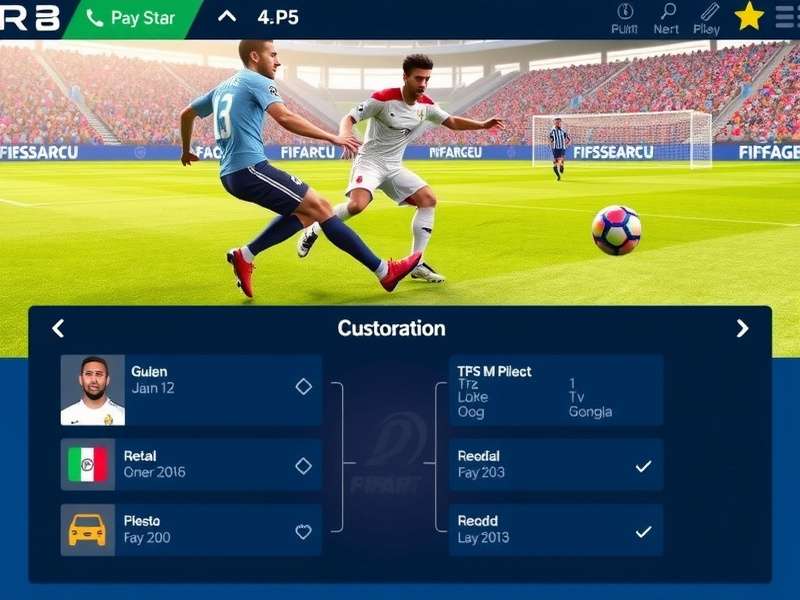 RR FIFA Star gameplay screenshot showing realistic football action