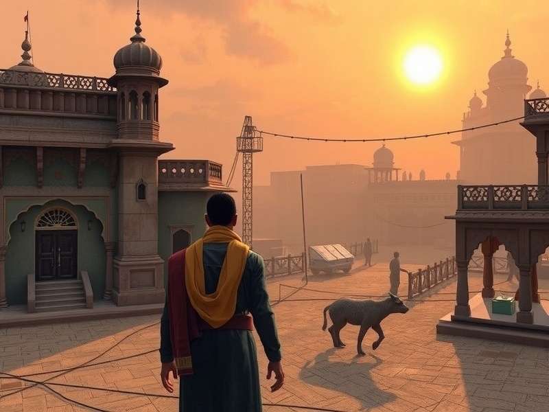 Character interactions in Hyderabad Chronicles showing traditional attire