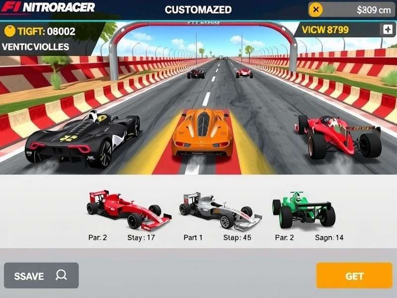 Indian F1 Nitro Racer vehicle lineup showing diverse cars