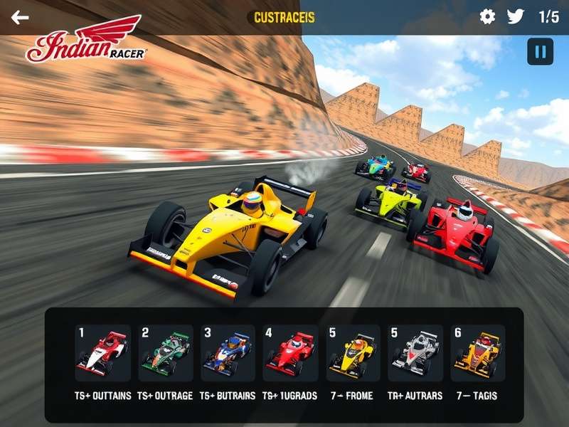 Indian F1 Nitro Racer gameplay screenshot showing high-speed action