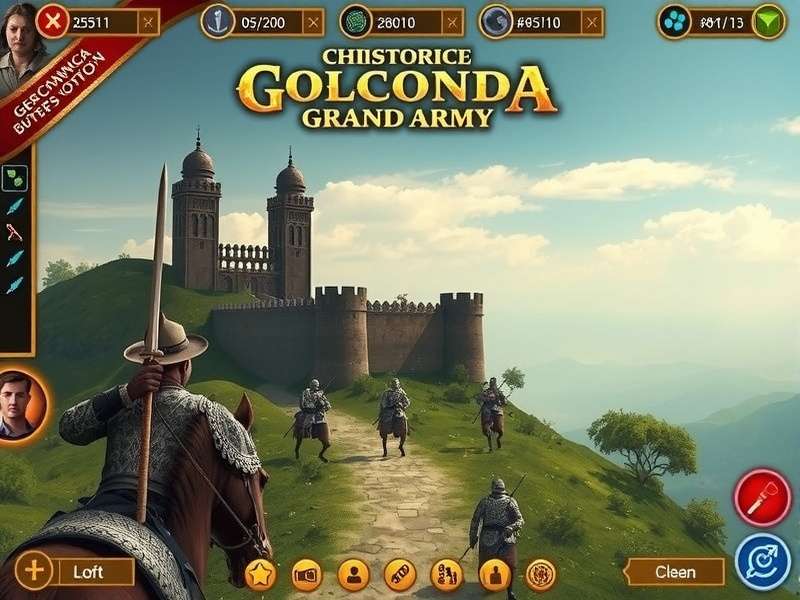 Golconda Grand Army gameplay screenshot showing strategic battle