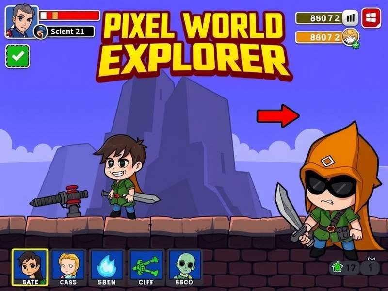 Pixel World Explorer Game Interface