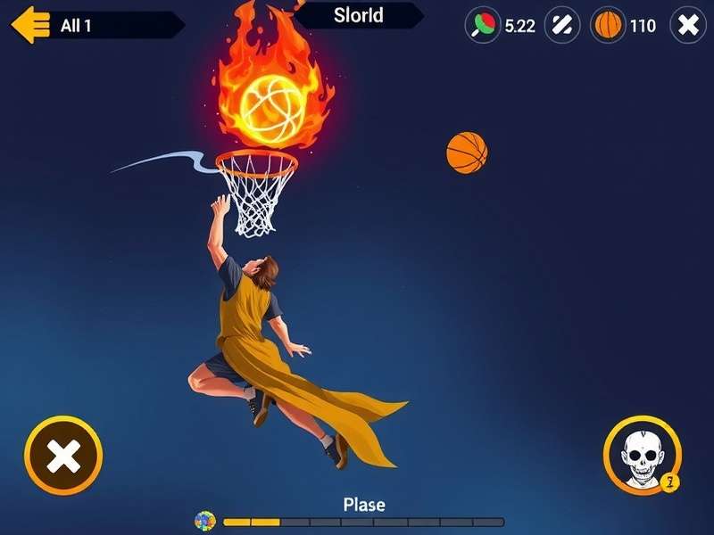 Dunk Wizard gameplay screenshot showing magical basketball action