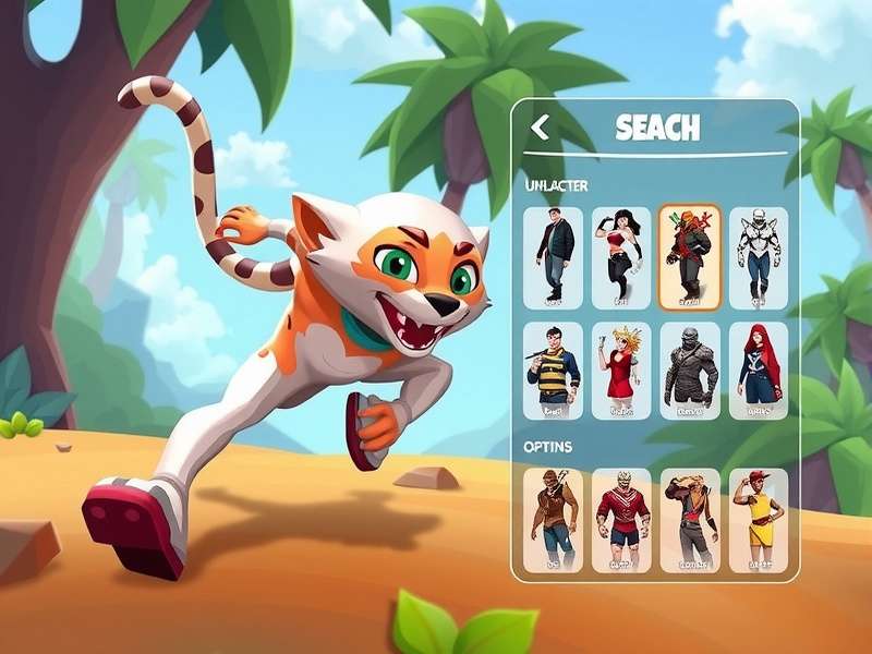 Cheetah Runner gameplay screenshot showing character running through vibrant environment