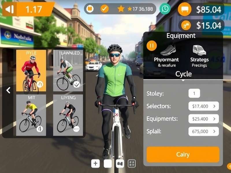 Strategy guide showing equipment optimization in Madhapur Cycling Champions