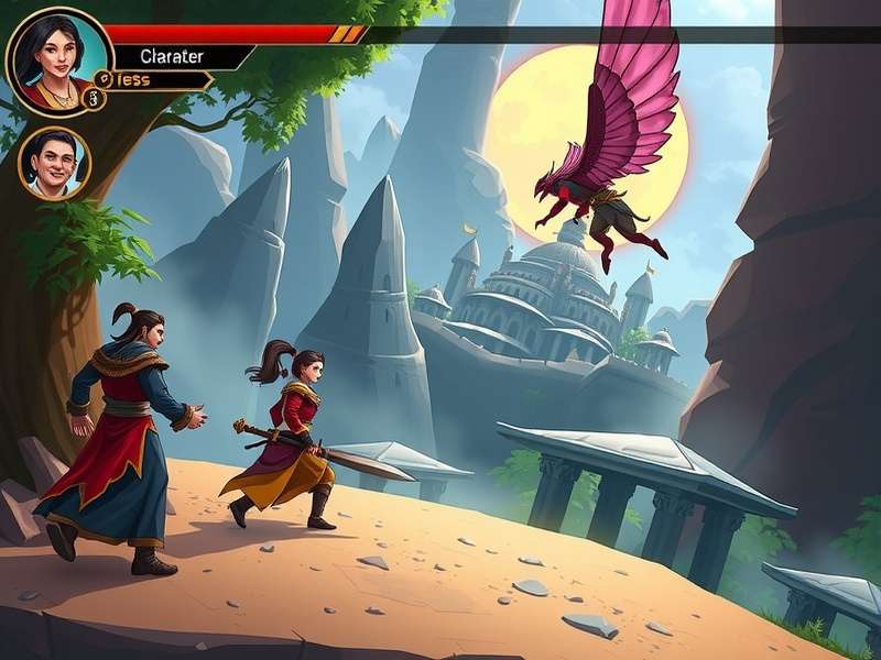 Saffron Warrior Tales gameplay screenshot showing combat and environment