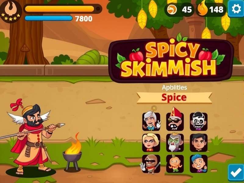 Spicy Skirmish gameplay showing character battles in Indian-inspired environments