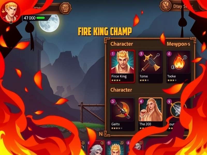 Fire King Champ weapon selection interface