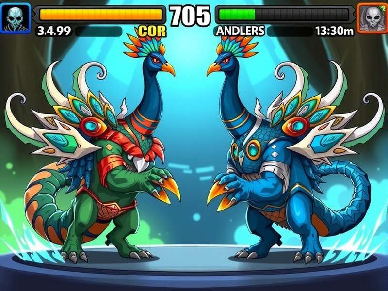 Evolution stages of peacock monsters showing growth and transformation