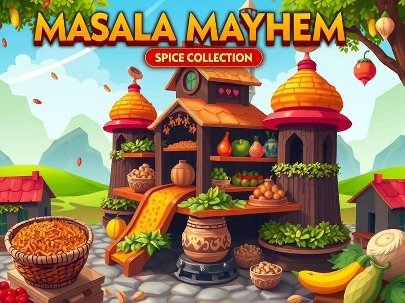 Masala Mayhem feature showcase with multiple gameplay elements