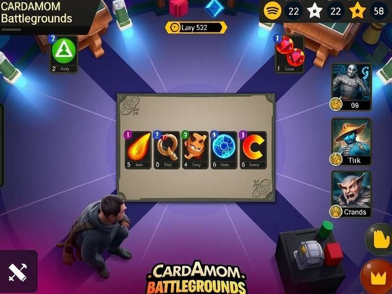 Cardamom Battlegrounds gameplay screenshot showing card battle