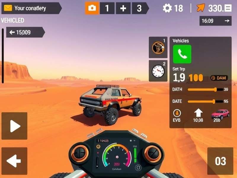 Sandy Speed Demon gameplay screenshot showing desert racing