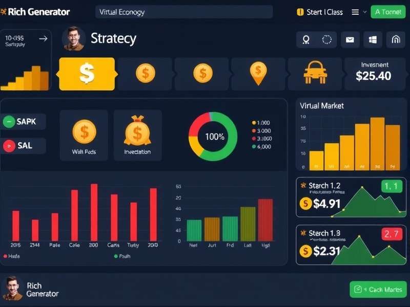 Rich Generator Pro strategy interface showing investment options