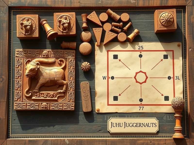 Ancient manuscript depicting Juhu Juggernauts gameplay