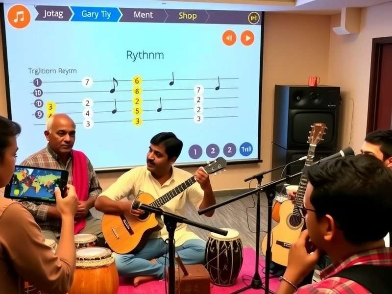 Traditional Indian musicians performing for Traditional Tunes Turbo recording session