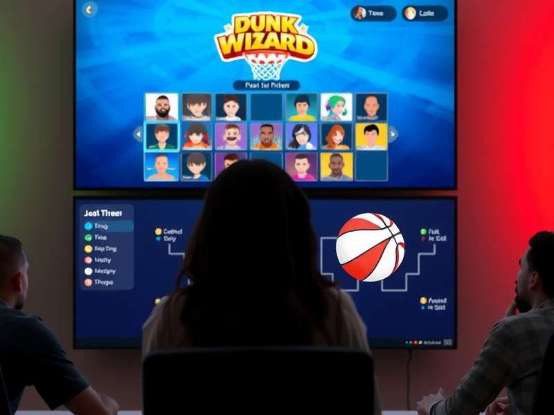 Ahmedabad Dunk Wizard tournament mode interface showing bracket competition