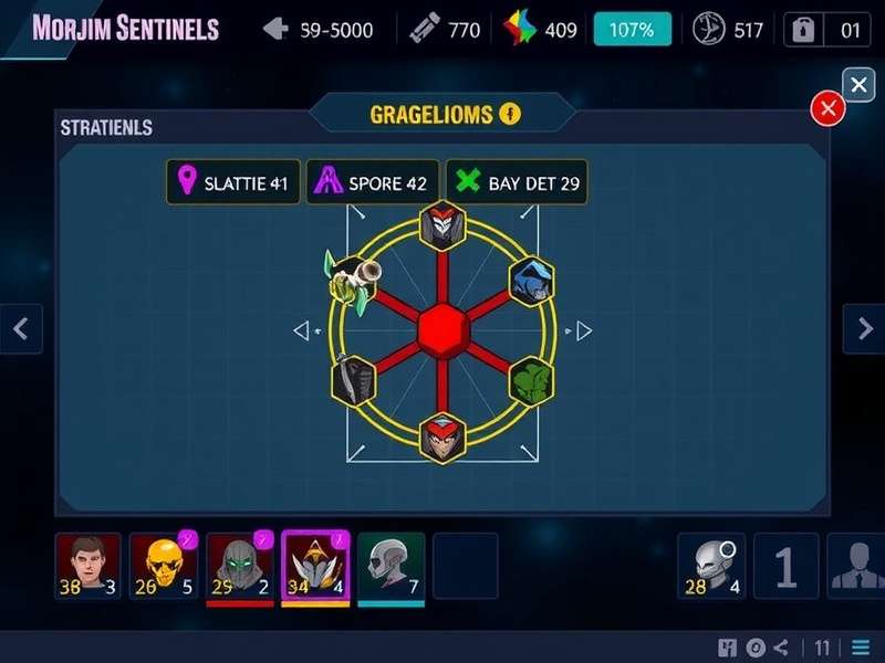 Morjim Sentinels character progression interface