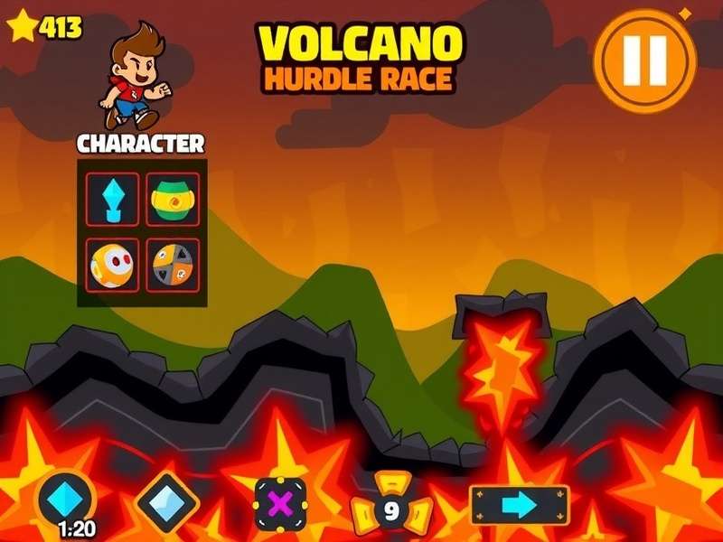 Volcano Hurdle Race character selection screen