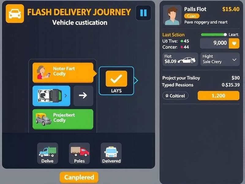 Flash Delivery Journey gameplay screenshot showing delivery in progress