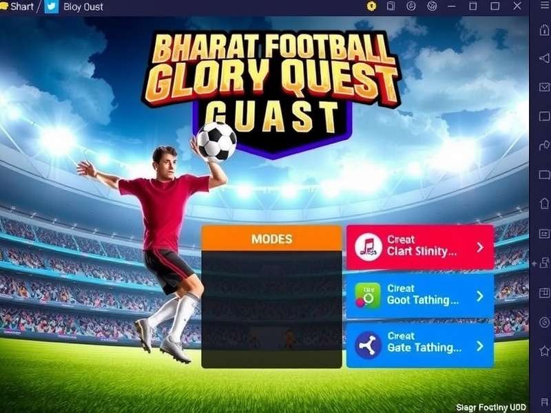 Bharat Football Glory Quest gameplay screenshot showing realistic football action