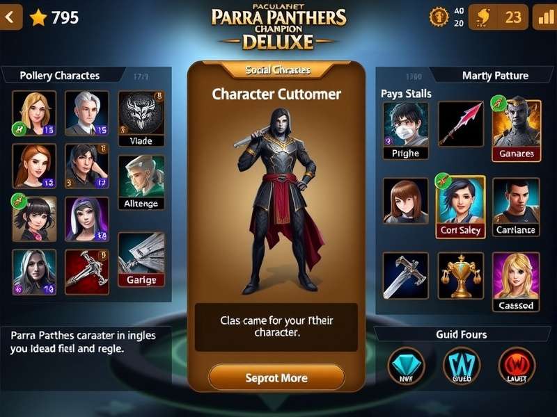 Parra Panthers Champion Deluxe social features and guild interface