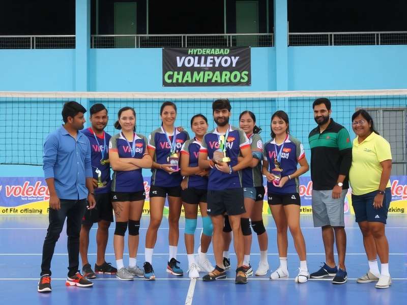 Hyderabad Volley Vanguards team training session with coaches