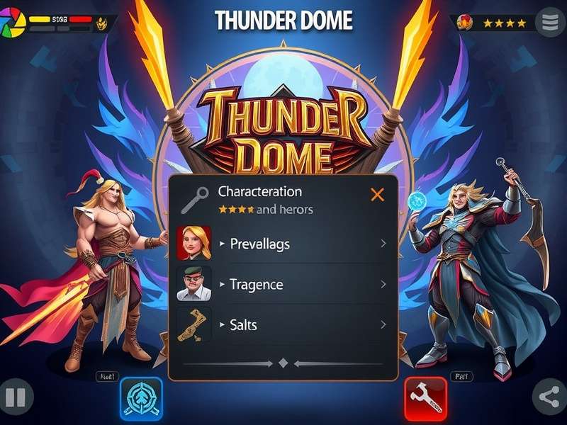 Thunder Dome gameplay screenshot showing character selection screen
