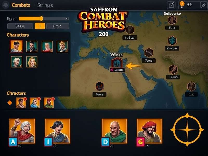 Saffron Combat Heroes strategy map and combat positioning