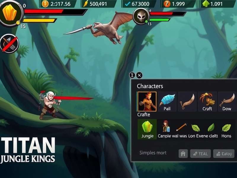 Character selection screen in Torrent Titan Jungle Kings