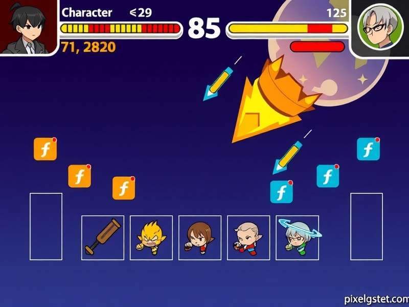 Pixel Fighters Universe gameplay screenshot showing character combat