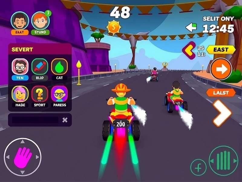 Holi Racer Adventure multiplayer racing scene with colorful effects