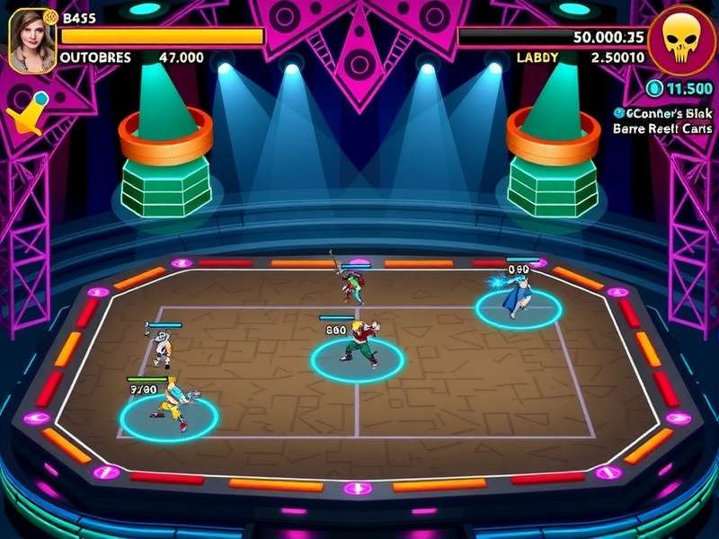 Peacock Punishers tournament scene with players competing on stage