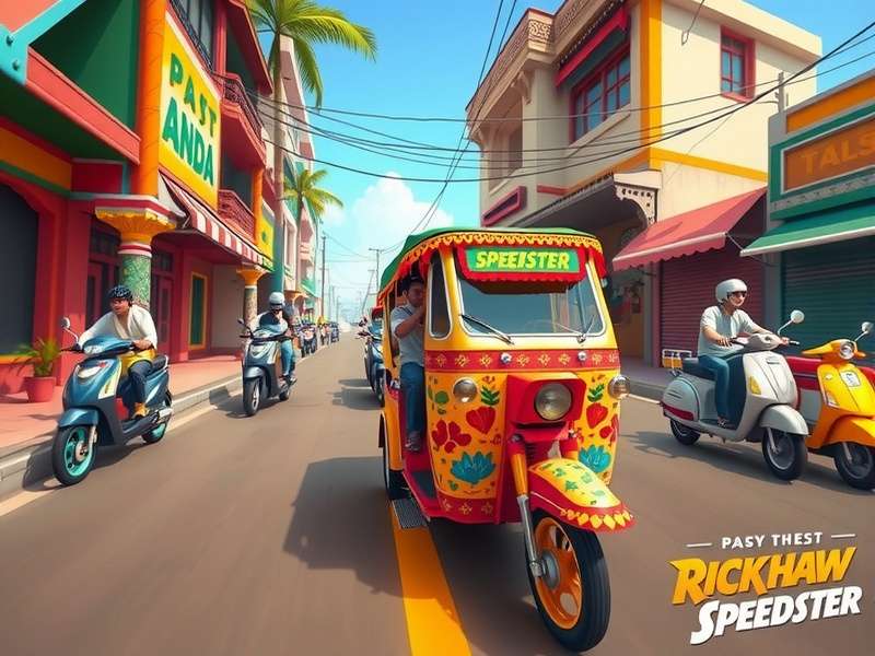 Rickshaw Speedster gameplay showing colorful Indian streets
