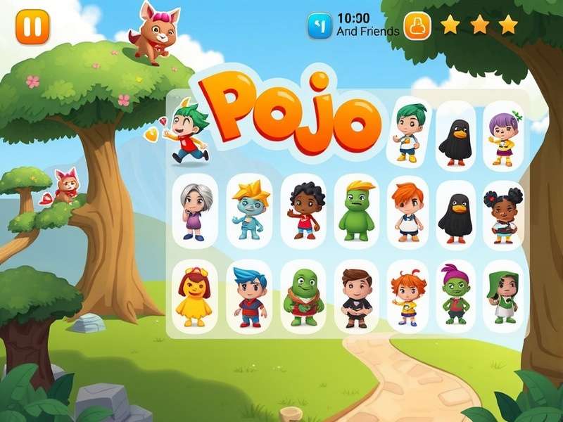 Pojo and Friends character progression and customization screen