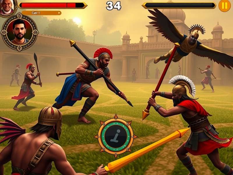 Dibrugarh Gladiator Glory gameplay screenshot showing ancient warriors in combat