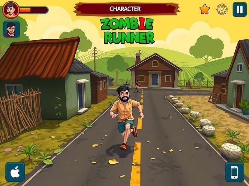 Desi Zombie Runner character selection screen showing diverse Indian characters