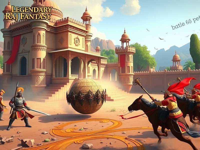 Legendary Raj Fantasy battle scene showing warrior formations